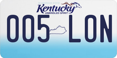 KY license plate 005LON