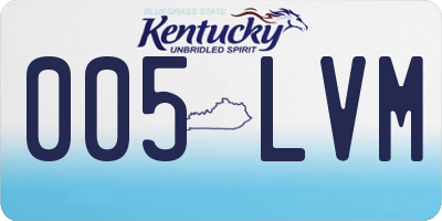 KY license plate 005LVM