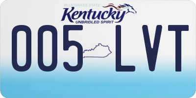 KY license plate 005LVT