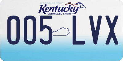 KY license plate 005LVX