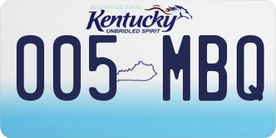KY license plate 005MBQ