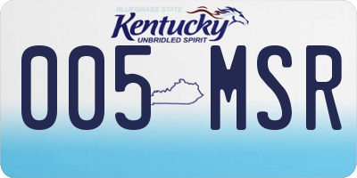 KY license plate 005MSR