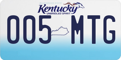 KY license plate 005MTG