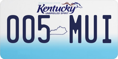 KY license plate 005MUI