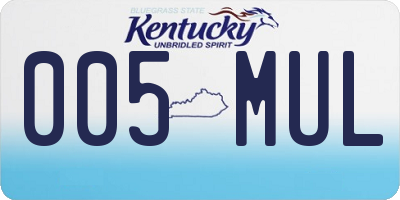 KY license plate 005MUL