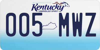 KY license plate 005MWZ