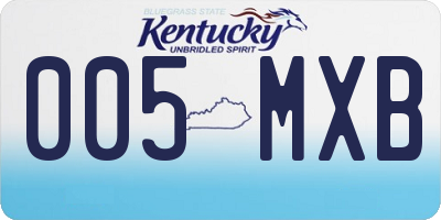 KY license plate 005MXB