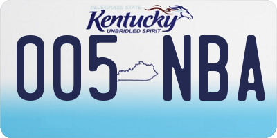 KY license plate 005NBA