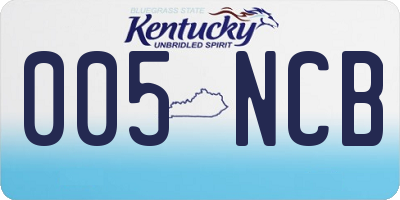 KY license plate 005NCB