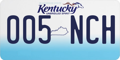 KY license plate 005NCH