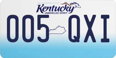 KY license plate 005QXI