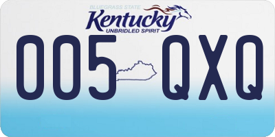 KY license plate 005QXQ