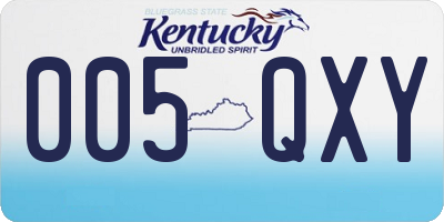 KY license plate 005QXY