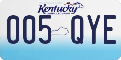 KY license plate 005QYE