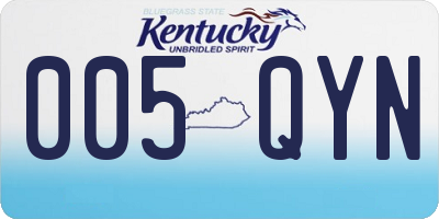 KY license plate 005QYN