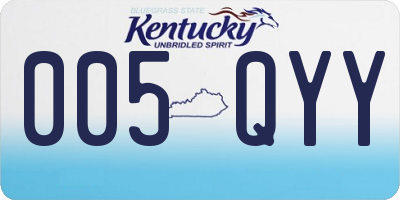 KY license plate 005QYY