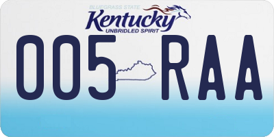 KY license plate 005RAA