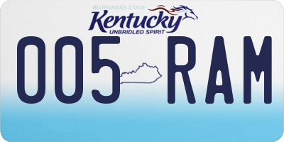 KY license plate 005RAM