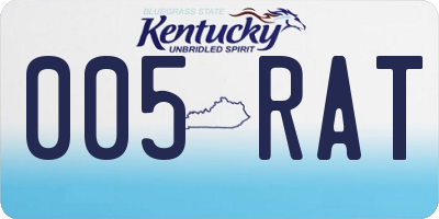 KY license plate 005RAT