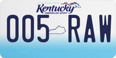 KY license plate 005RAW