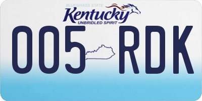KY license plate 005RDK