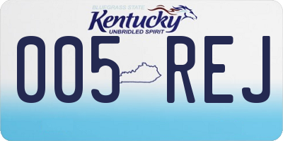 KY license plate 005REJ