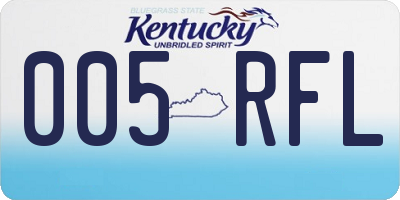 KY license plate 005RFL