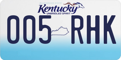 KY license plate 005RHK