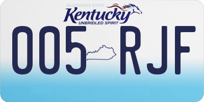 KY license plate 005RJF
