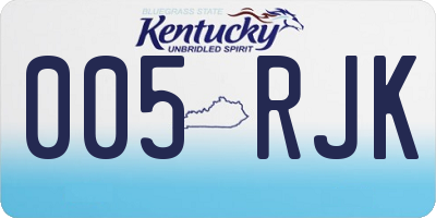 KY license plate 005RJK