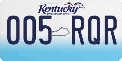 KY license plate 005RQR