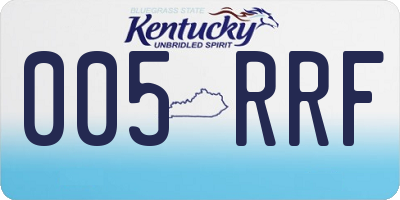 KY license plate 005RRF