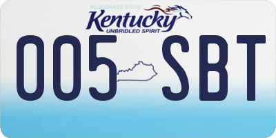 KY license plate 005SBT