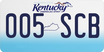 KY license plate 005SCB