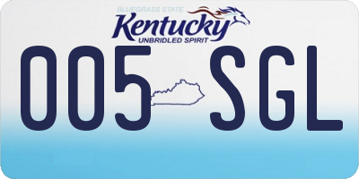 KY license plate 005SGL