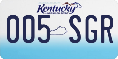 KY license plate 005SGR