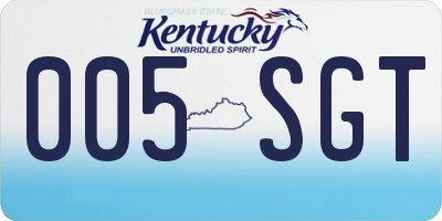 KY license plate 005SGT