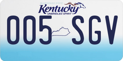 KY license plate 005SGV