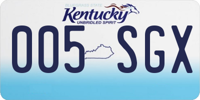 KY license plate 005SGX