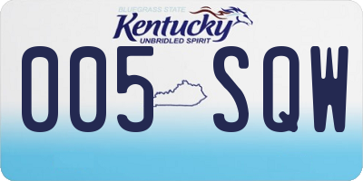 KY license plate 005SQW