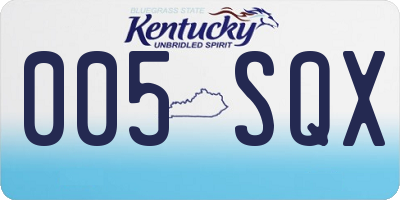 KY license plate 005SQX