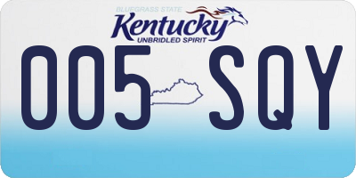 KY license plate 005SQY