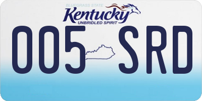 KY license plate 005SRD