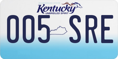 KY license plate 005SRE