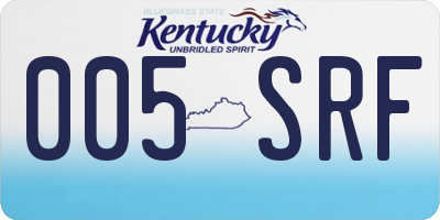 KY license plate 005SRF