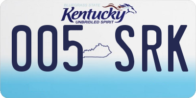KY license plate 005SRK