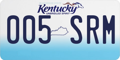 KY license plate 005SRM