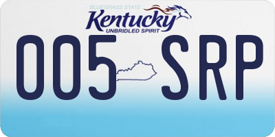 KY license plate 005SRP