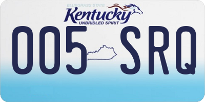 KY license plate 005SRQ