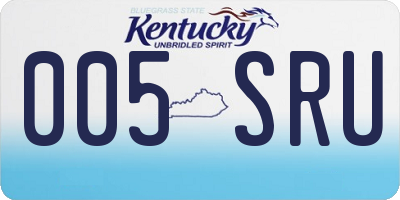 KY license plate 005SRU